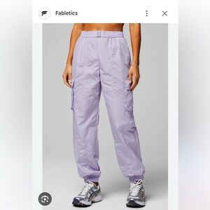 Fabletics Purple Track Pants with Elastic Cuffs